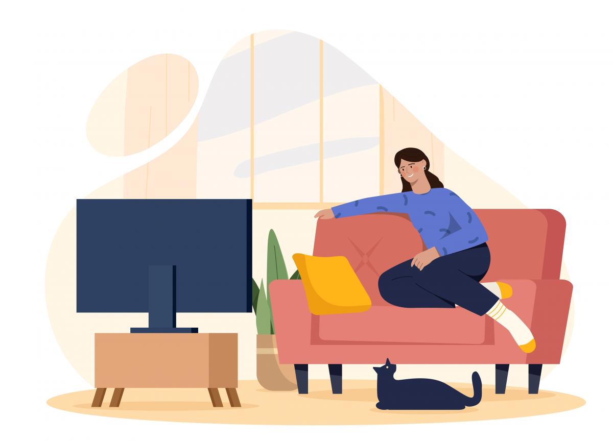 Sledování televize - ilustrace